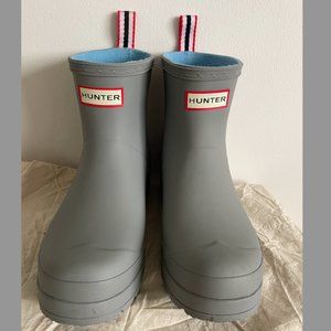 Hunter Women's Original Short Play Wedge Rain Boots, Grey, US7/EU38